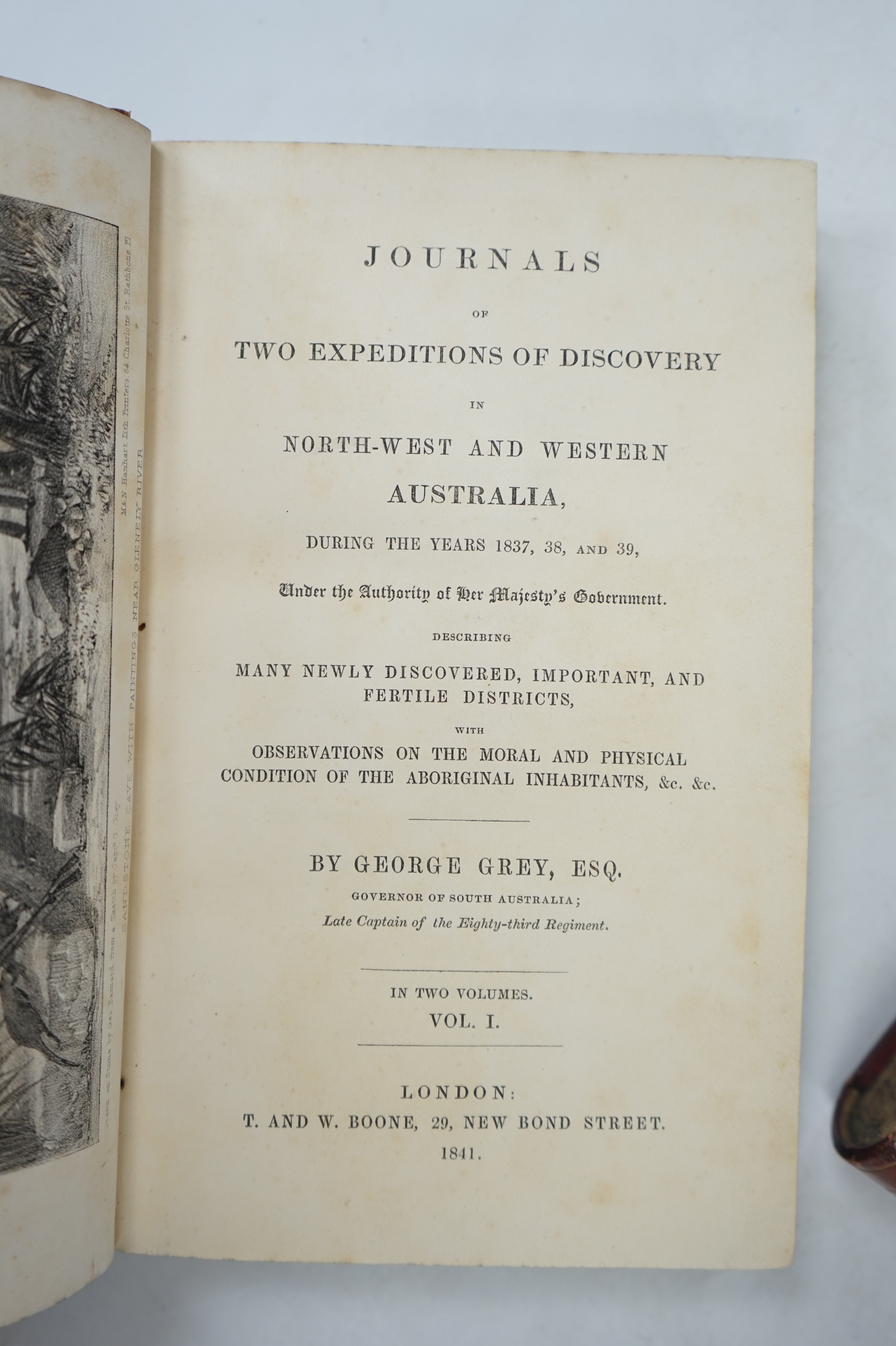 Grey, George - Journals of Two Expeditions of Discovery in North-West and Western Australia during the years 1837, 38 and 39, 1st edition, 2 vols, 8vo.